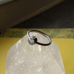 Vintage Blue Topaz and Sterling Silver Ring